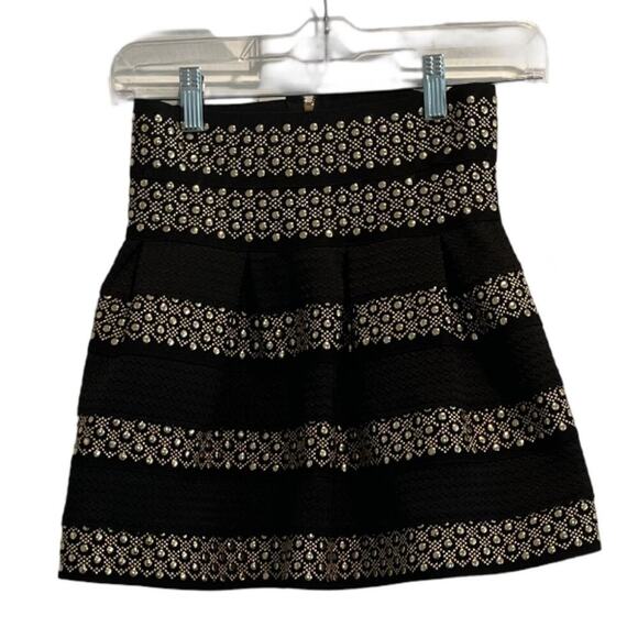 Womens Skirt Size S Black High Waisted Rivets Mini - Picture 1 of 4